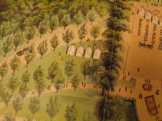 RARE 1897 Lg Litho Print Map GAR Camp Jewett Buffalo NY  