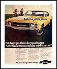 Vintage YELLOW CHEVELLE GM Automobile CAR AD Advertisem​