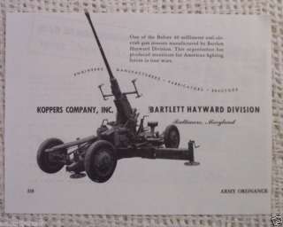 1945 WWII OLD ADS STROM OLIVER TRACTOR KOPPERS GUN ETC  