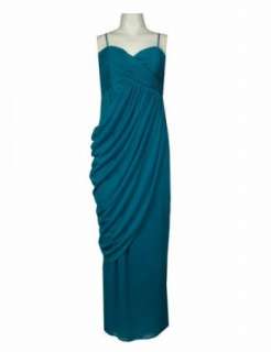 NWT ALEX EVENINGS DRAPED TURQUOISE EVENING GOWN 12  