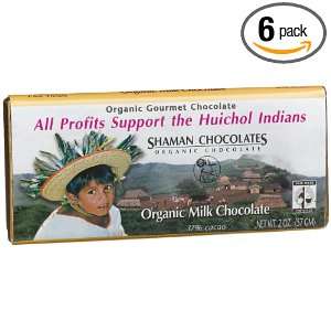 Shaman Chocolates Organic Milk (37% Cacao) Chocolate Bar, 2 Ounce Bars 