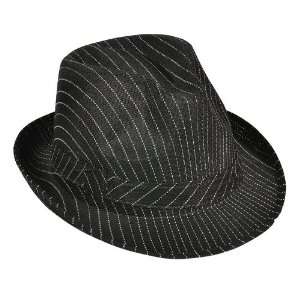  Black Pinstripe Fedora (1 dz)