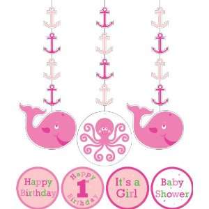   Party By Creative Converting Ocean Preppy Girl Fancy Hanging Cutouts