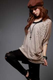 CHIC BATWING SLEEVE COTTON TOP BLOUSE WF1424  