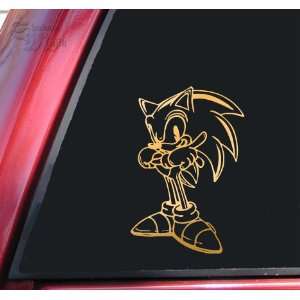  Sonic The Hedgehog Mirror Gold Vinyl Decal Sticker 