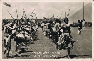 Cape Town SOUTH AFRICA RPPC Native War Dance Gold Mine  
