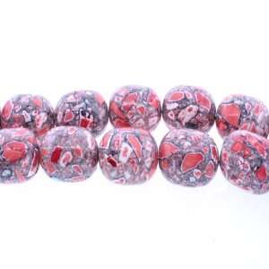    Red  Oval Plain   20mm Height, 11mm Width, Sold by 16 Inch 