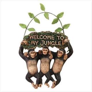 Monkey Chimpanzee Welcome To My Jungle Sign Plaque  