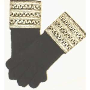   Gloves Reinforced By Nylon Fibers Trimmed with Fancy Silver Gold