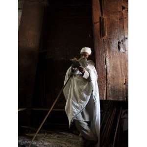  Ethiopia, Lalibela; a Priest in One of the Ancient Rock 