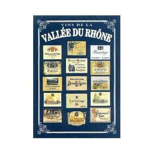  Wine Labels Vins De La Valee Du Rhone Poster Print