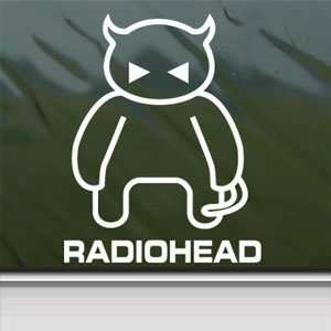  Radiohead Rock Band Devil Logo White Sticker Laptop Vinyl 