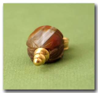 Greek Banded Agate Scarab in Modern 18k. Gold, c. 300 B.C.  