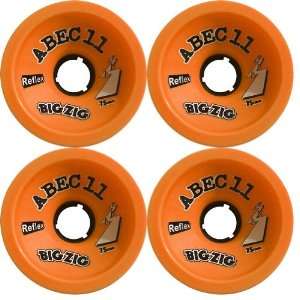  Abec 11 Longboard Wheels Big Zig Orange 75mm 86a (Set of 4 
