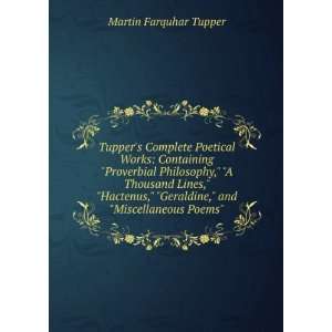   thousand lines Hactenus etc Martin Farquhar Tupper Books
