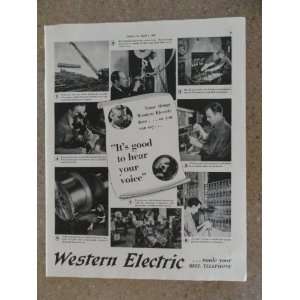  Western Electric ,Vintage 30s full page print ad (people 