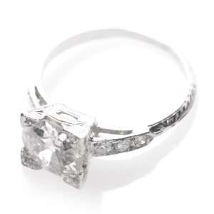  Antique Art Deco Platinum 2.2ct Diamond Engagement Ring Jewelry