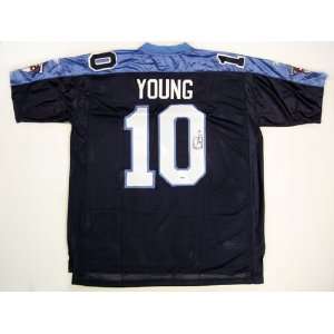  Vince Young Autographed Tennessee Titans Blue Jersey PSA 