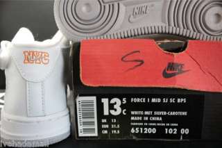 Nike Air Force 1 Mid NYC Jewel Sz 13.5 Y PS Pre School 1998 651200 102 