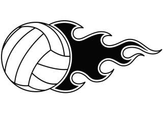 Volleyball Flame Decal Sticker Car Home Window Graphic  