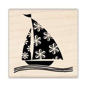  Sailboat Wood Mounted Rubber Stamp