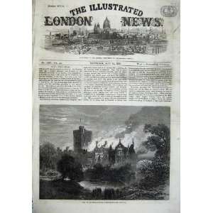  1868 Fine Art Fire Greystoke Castle Cumberland Lake