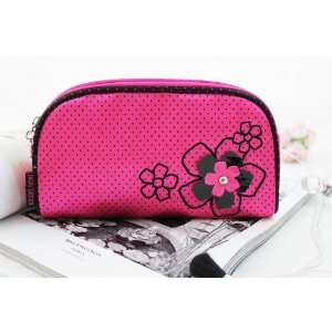  Daisy Love Flat Cosmetic Bag Hot Pink 7.8x1.4x4.2