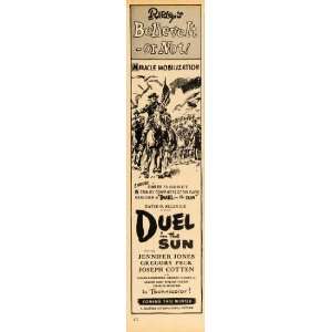 1946 Ad Movie Duel in the Sun Jennifer Jones Cavalry   Original Print 
