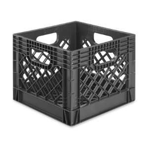    12 x 12 x 10 1/2 Black Rigid Milk Crates