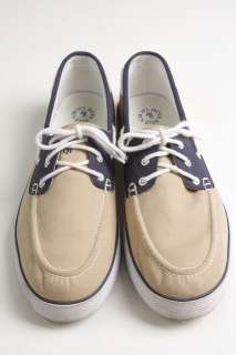 Polo Ralph Lauren Beige Navy Casual 14 D Boat Shoes NR  