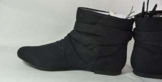 NEW Ladies Booties Material Girl SABER Ankle High Buckle Boots Black 