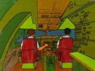 Vintage American Airlines Cockpit Cartoon Cel Painted  