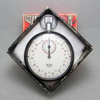 ALL ORIGINAL SWISS HEUER Manual 7 Jewels Stopwatch in box  