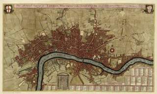 London in 1700   an old map by Robert Morden   Very Large Modern 