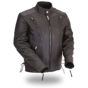 First Manufacturing Black Size 54 Mens Vented Classic Scooter Jacket