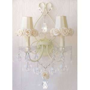 Double light Wall Sconce with Cream Rose Shades