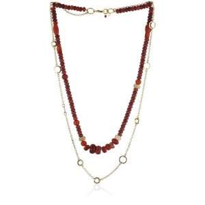  Lucky Brand Gypsy Soul Gold Tone Red Stone Chain 