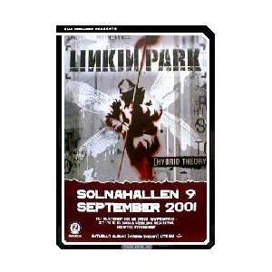  LINKIN PARK Solnahallen 9th September 2001 Music Poster 