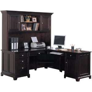  Solid Wood L Shaped Desk with Hutch HWA023 Office 