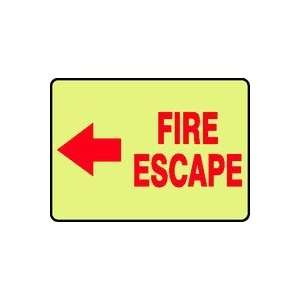  EMERGENCY AND FIRE E FIRE ESCAPE (ARROW LEFT) (GLOW) 10 x 