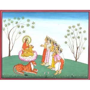  Gods Venerate Mahalakshmi   Water Color On Paper