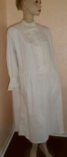 Vintage White Cotton Eyelet Petticoat Dress, Nightgown   M  