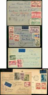 Poland 1946 9 six covers to US/Red Cross Charity labels  