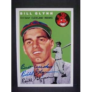 Bill Glynn Cleveland Indians #178 1954 Topps Archives Autographed 