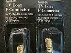 Pair Twist On FM Coax F Connector for 75ohm RG 6 Coax Cable   Radio 