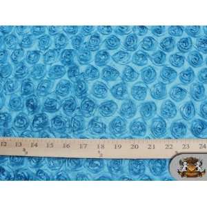 Taffeta Small Blue Green Rosette Fabric / 58 60 Wide / Sold By the 