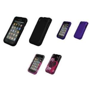   Pack of Snap on Case Covers (Black, Purple, Heart Flower) Electronics