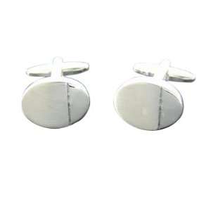  Silver Oval Cufflinks 