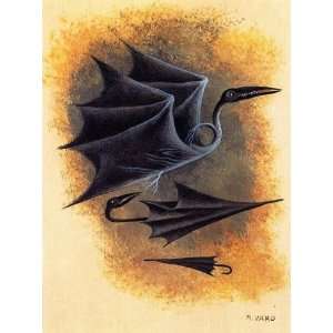 FRAMED oil paintings   Remedios Varo   24 x 32 inches   Pterodactyl 1