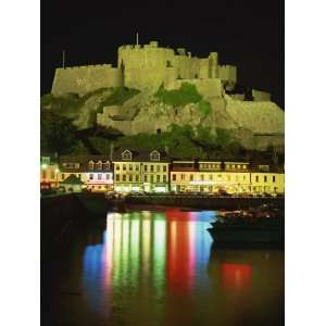  Mont Orgueil and Harbour by Night, Gorey, Jersey, Channel 